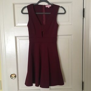 Merlot Skater Dress with Cut Out